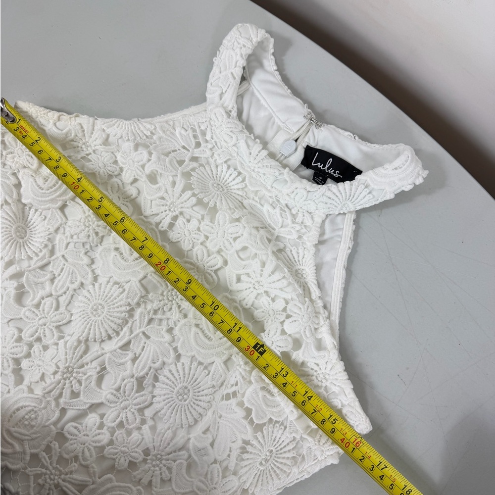 Lulus Love Poem Elegant White Lace Halter Dress Small - Picture 10 of 14